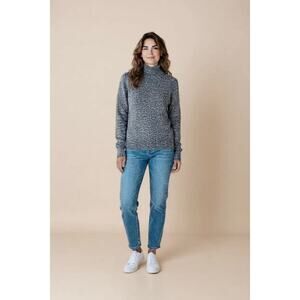 Kier + J 100% Cashmere Mock Neck Pullover Sweater Long Sleeves Gray XS NWOT